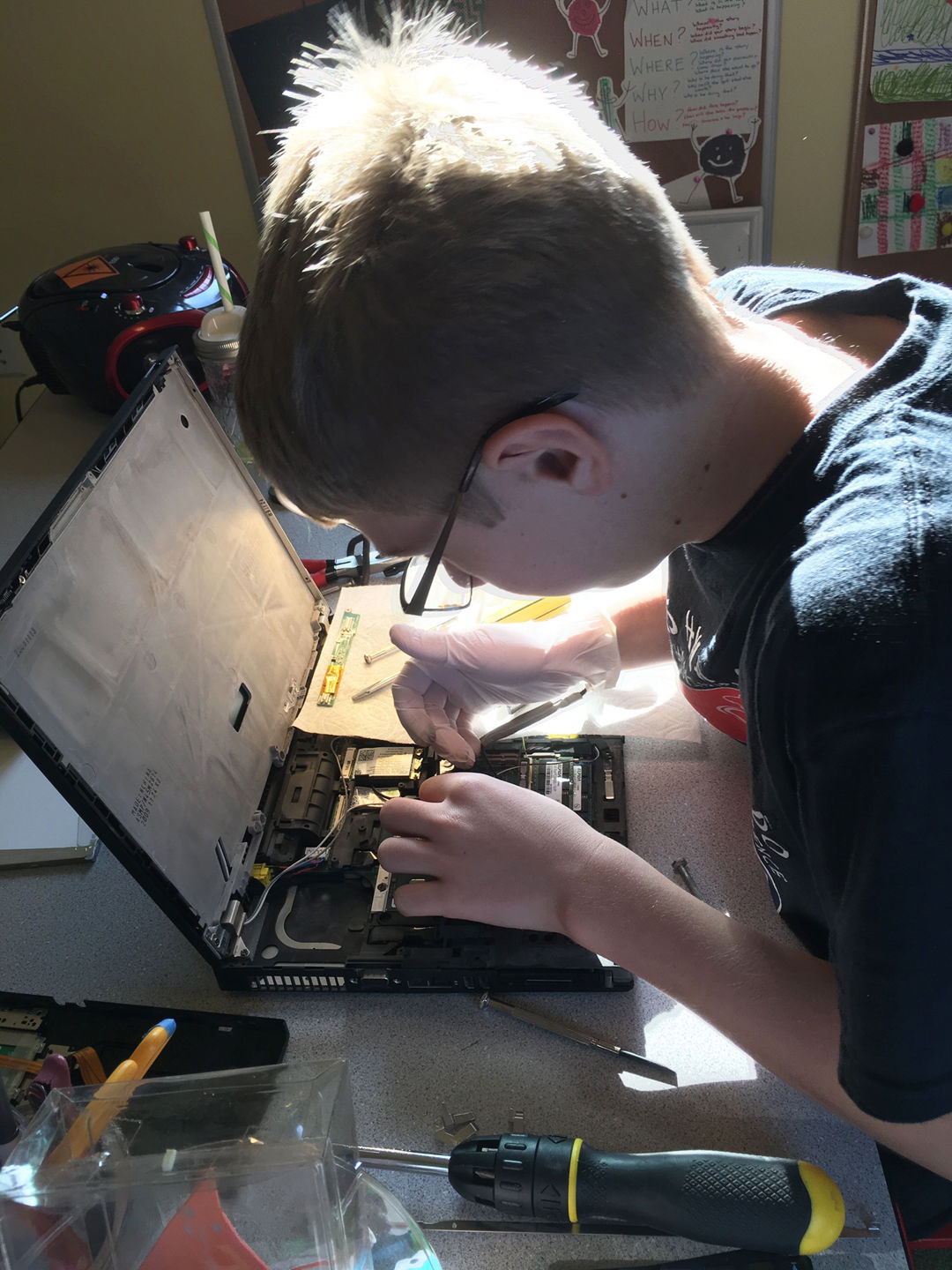taking apart the laptop